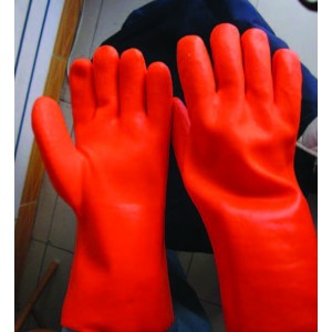 PVC Coated Chemical Defense Gloves  heavy duty chemical resistant gloves
